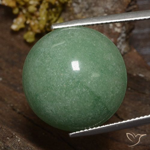 24.31ct Natürlicher Mittelgrün Aventurin, Runden, Lichtundurchlässig, Photo A