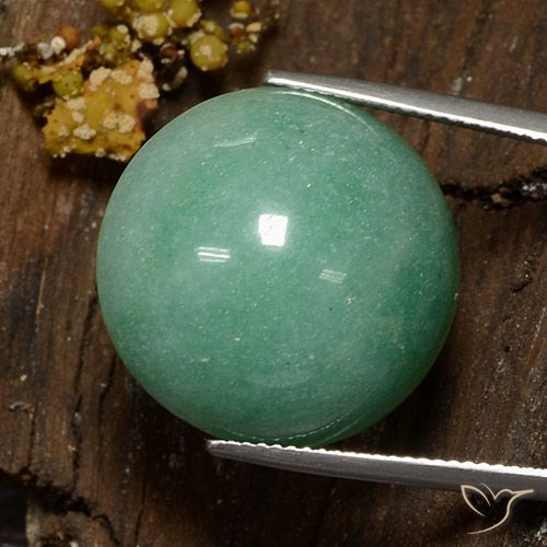 28.16ct Natürlicher Mittleres helles Grün Aventurin, Runden, Lichtundurchlässig