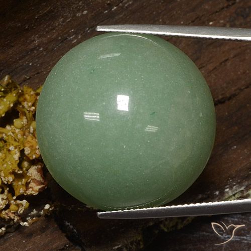 48.14ct Natürlicher Warmes Moosgrün Aventurin, Runden, Lichtundurchlässig, Photo A