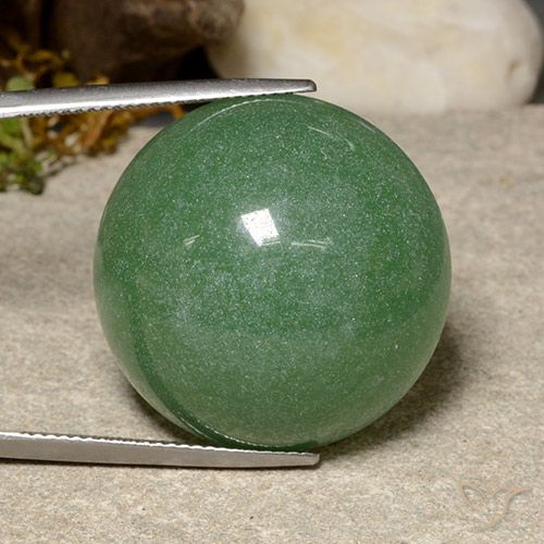 46.56ct Natürlicher Kieferngrün Aventurin, Runden, Lichtdurchlässig, Photo A