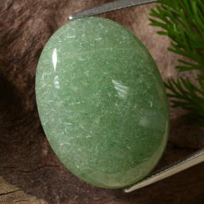 34,85 ctw natürlicher grüner Aventurin, Oval Schliff, Lichtdurchlässig