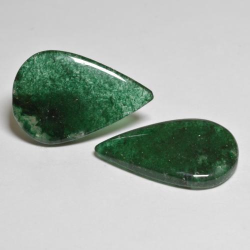 16.47 ct natürliche dunkelgrün Aventurin-Edelsteine, Birnenform, Lichtdurchlässig