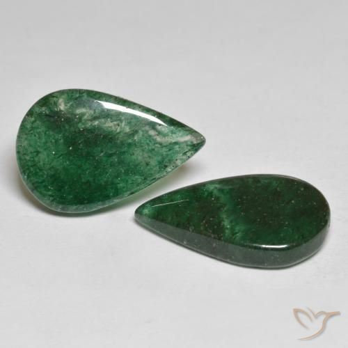 12.89 ct natürliche dunkelgrün Aventurin-Edelsteine, Birnenform, Lichtdurchlässig