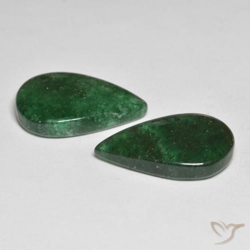 12.89 ct natürliche dunkelgrün Aventurin-Edelsteine, Birnenform, Lichtdurchlässig