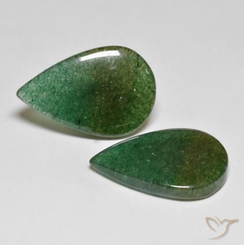 16.26 ct natürliche tiefgrün Aventurin-Edelsteine, Birnenform, Lichtdurchlässig