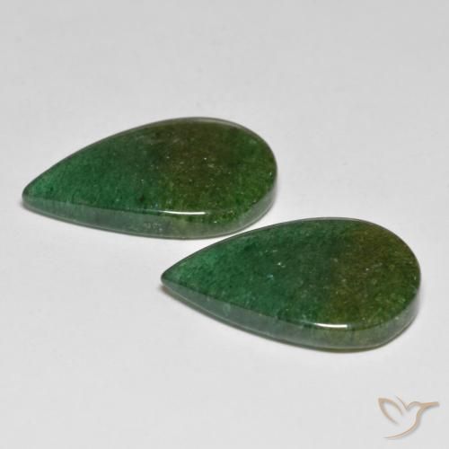 16.26 ct natürliche tiefgrün Aventurin-Edelsteine, Birnenform, Lichtdurchlässig
