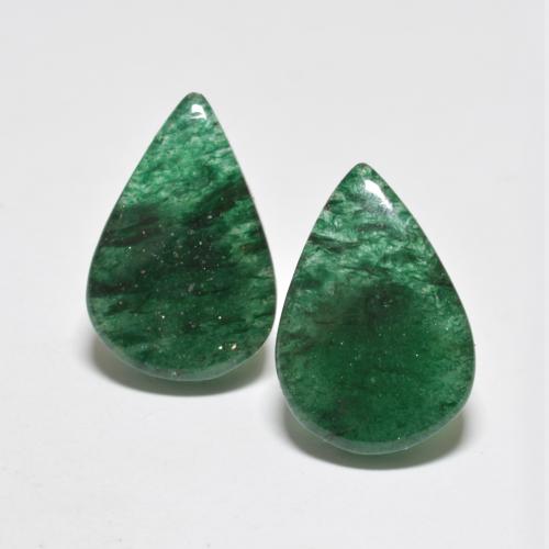 12,03 ct natürliche grüner Aventurin-Edelsteine, Birnenform, Lichtdurchlässig
