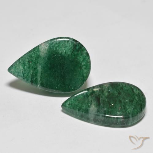 16.74 ct natürliche tiefgrün Aventurin-Edelsteine, Birnenform, Lichtdurchlässig
