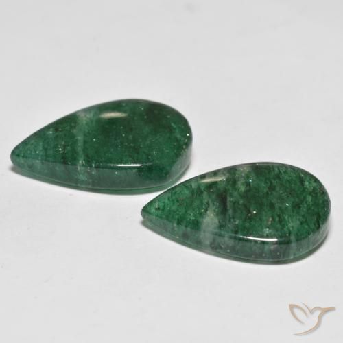 16.74 ct natürliche tiefgrün Aventurin-Edelsteine, Birnenform, Lichtdurchlässig