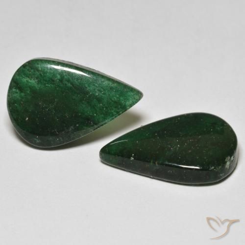 17.37 ct natürliche Waldgrün Aventurin-Edelsteine, Birnenform, Lichtdurchlässig