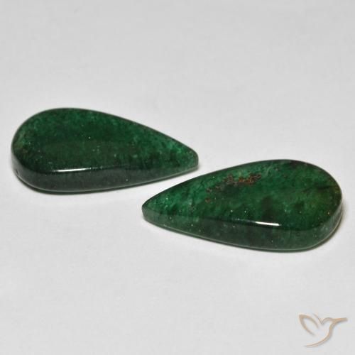 11.31 ct natürliche Cooles Waldgrün Aventurin-Edelsteine, Birnenform, Lichtdurchlässig