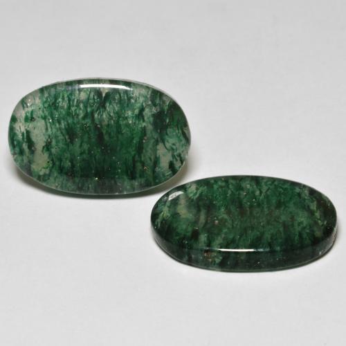 16,27 ct natürliche grüner Aventurin-Edelsteine, Oval Schliff, Lichtdurchlässig