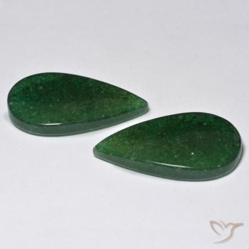 24.46 ct natürliche tiefgrün Aventurin-Edelsteine, Birnenform, Lichtdurchlässig