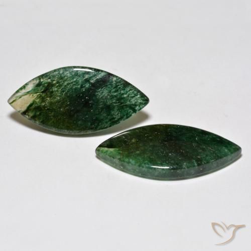 20.86 ct natürliche dunkelgrün Aventurin-Edelsteine, Marquise, Lichtdurchlässig
