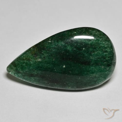 16.85ct Natürlicher Waldgrün Aventurin, Birnenform, Lichtdurchlässig