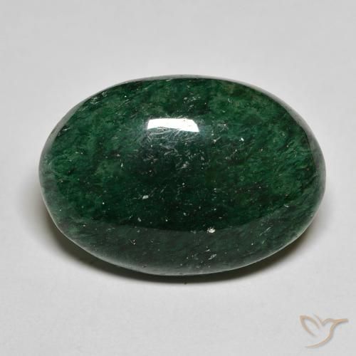 14.88ct Natürlicher Cooles Waldgrün Aventurin, Oval, Lichtdurchlässig