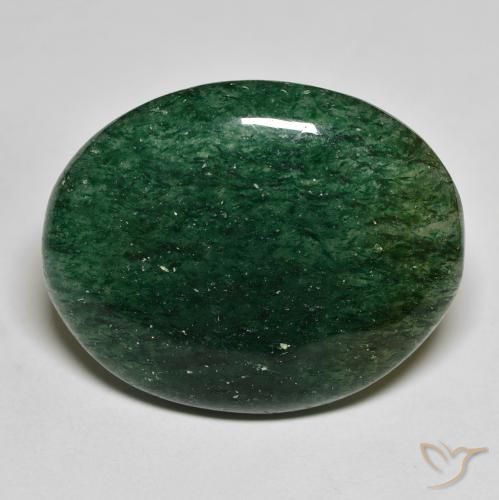 26.73ct Natürlicher Waldgrün Aventurin, Oval, Lichtdurchlässig