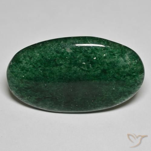 26.12ct Natürlicher Waldgrün Aventurin, Oval, Lichtdurchlässig, Photo A