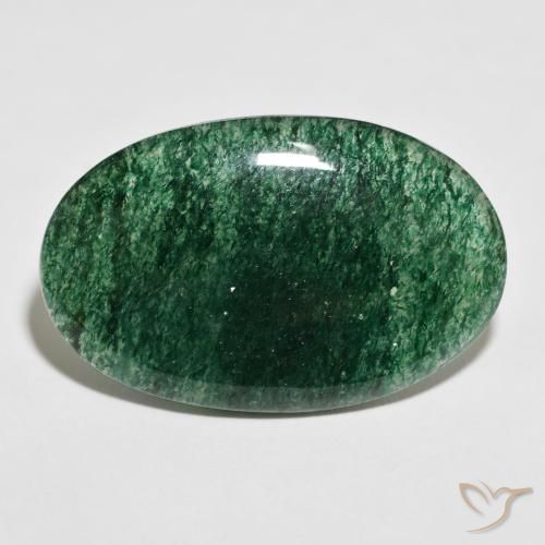 32.45ct Natürlicher dunkelgrün Aventurin, Oval, Lichtdurchlässig