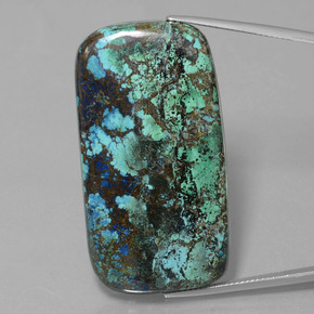 9,17 ctw natürlicher Mehrfarbig Blau Azurit, Kissenschliff, Lichtundurchlässig