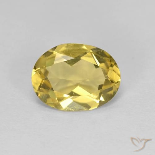 1.14ct Natürlicher hellgelb Beryll, Oval, VVS-VS