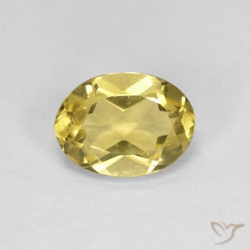 1.23ct Natürlicher Senfgelb Beryll, Oval, VVS-VS