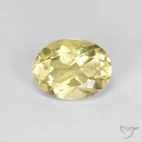 1.27ct Natürlicher hellgelb Beryll, Oval, VVS-VS