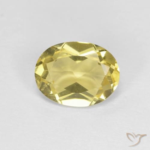 1.21ct Natürlicher hellgelb Beryll, Oval, VVS-VS