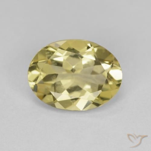 1.58ct Natürlicher Mittelgelb Beryll, Oval, VS