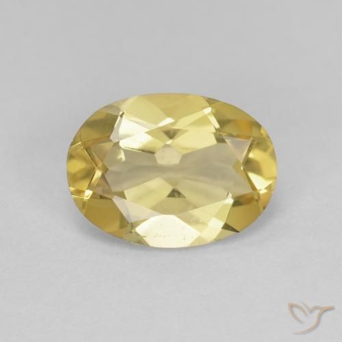 1.52ct Natürlicher hellgelb Beryll, Oval, VS