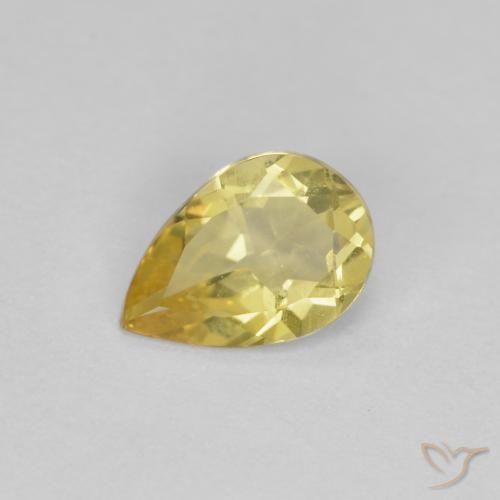 0.49ct Natürlicher Dijon Gelb Beryll, Birnenform, VS