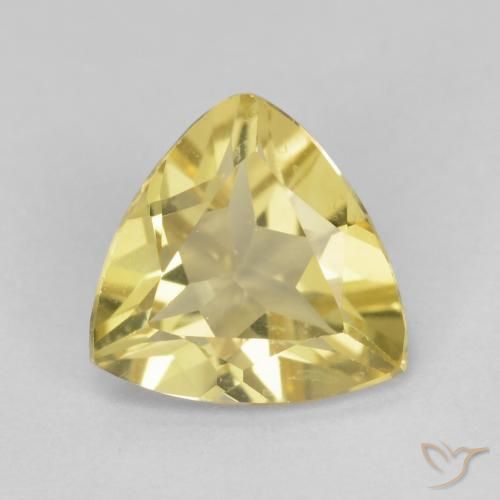 1.36ct Natürlicher hellgelb Beryll, Trillion, VS