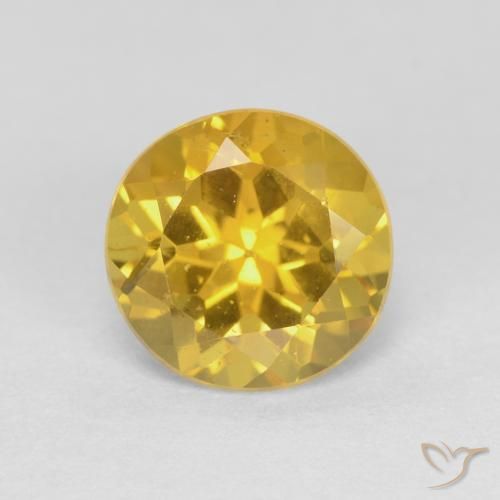 1.41ct Natürlicher Dunkel gelb Beryll, Runden, VS