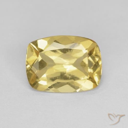1.69ct Natürlicher Hell Gold Beryll, Kissen, VS
