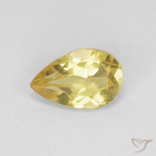 0.85ct Natürlicher hellgelb Beryll, Birnenform, VS