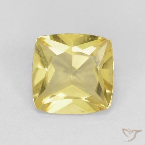 0.91ct Natürlicher Erdiges Gelb Beryll, Kissen, VS