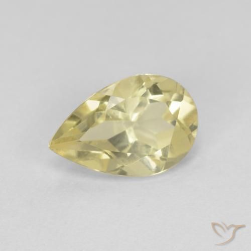 0.84ct Natürlicher Mittelhelles Gelb Beryll, Birnenform, VS