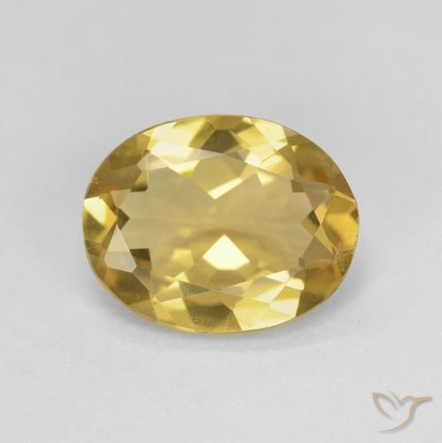 2.06ct Natürlicher Goldrute Gelb Beryll, Oval, VS