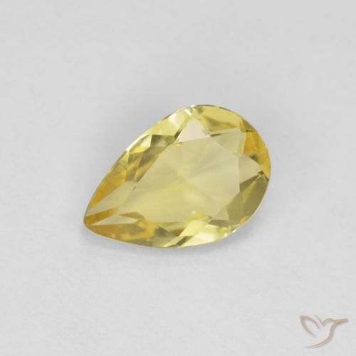 0.50ct Natürlicher Helles Honiggelb Beryll, Birnenform, VS