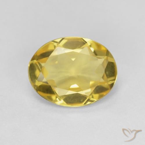 1.55ct Natürlicher Mittelgelb Beryll, Oval, VS