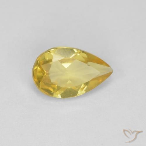 0.78ct Natürlicher Helles Gold-Gelb Beryll, Birnenform, VVS-VS