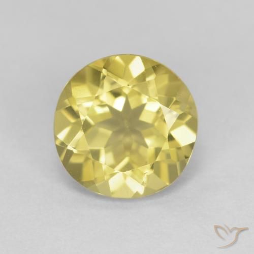 1.24ct Natürlicher Mittelgelb Beryll, Runden, VVS-VS