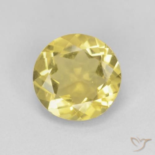 1.23ct Natürlicher hellgelb Beryll, Runden, VVS-VS