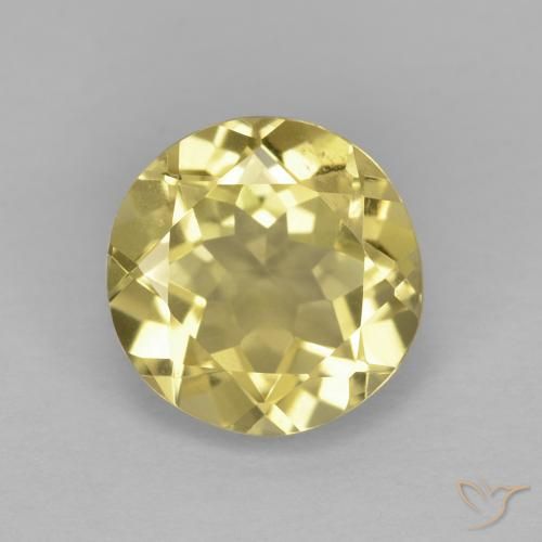 1.89ct Natürlicher hellgelb Beryll, Runden, VVS-VS