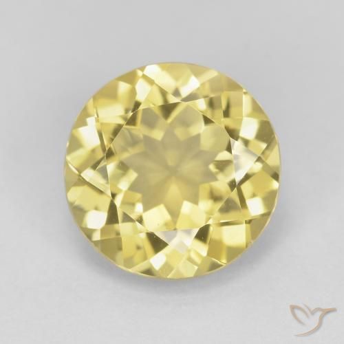 2.35ct Natürlicher Mittelhelles Gelb Beryll, Runden, VVS
