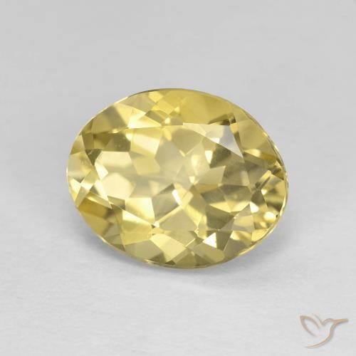 9,17 ctw natürlicher Medium Light-Yellow Beryll, Oval, VVS