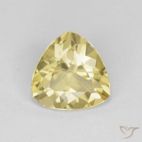 1.47ct Natürlicher Mittelhelles Gelb Beryll, Trillion, VVS