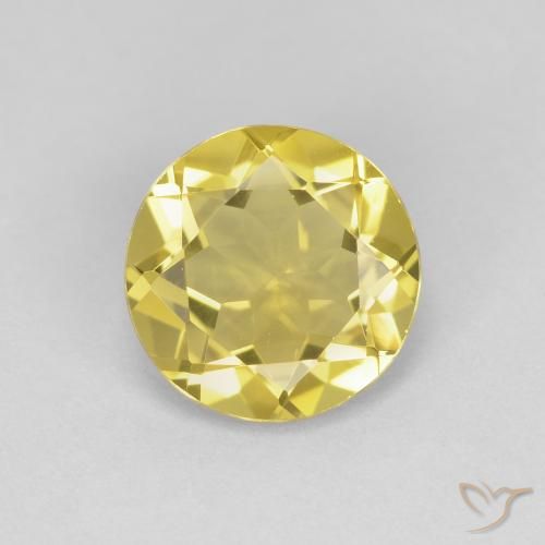 1.48ct Natürlicher Mittelhelles Gelb Beryll, Runden, VVS