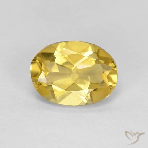 1.58ct Natürlicher Mittelgelb Beryll, Oval, VVS