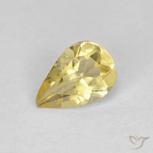 0.61ct Natürlicher Toskana Gelb Beryll, Birnenform, VS